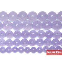 Natural Stone Violet Chalcedony Jade Loose Beads 6 8 10 MM Pick Size for Jewelry Making