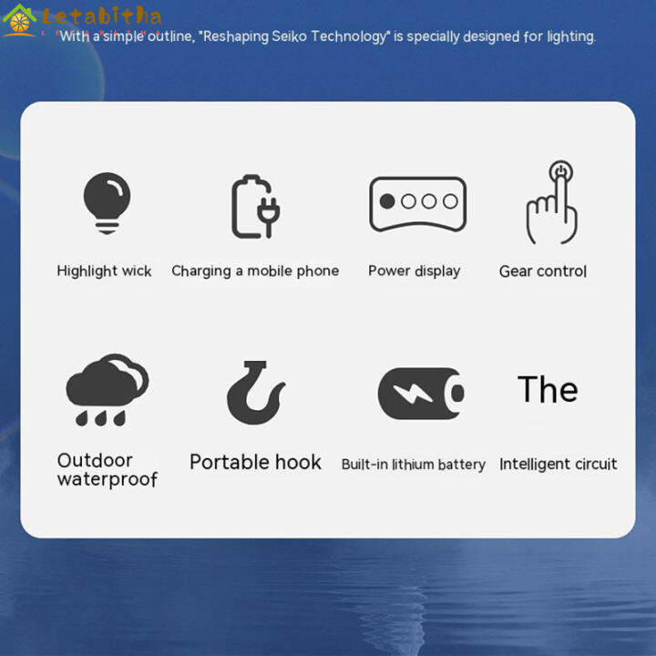 letabitha-ไฟ-led-แขวนเต็นท์พลังงานแสงอาทิตย์10w-โคมไฟฉุกเฉินกลางแจ้ง350ลูเมนสำหรับการขี่เดินป่าตั้งแคมป์ตอนกลางคืน