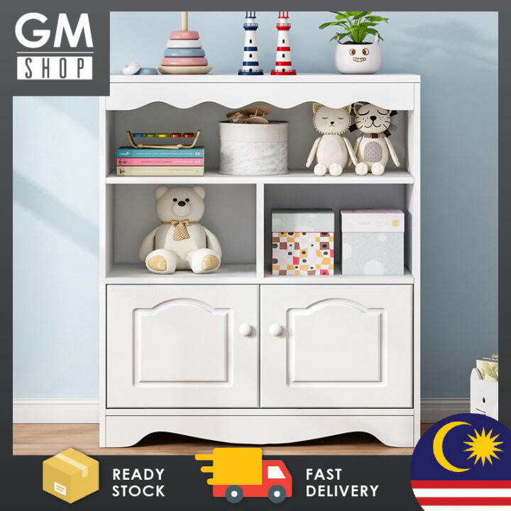 Kids Book And Toys Storage Organizer Decorative Border Children Bookcase With Drawer Lazada