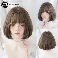 Linen Color Bob Short Straight Synthetic Wigs with Bangs Women Lolita Cosplay Matilda Natural Supple Daily Wear Hair Accessories [ Hot sell ] Decoration Center