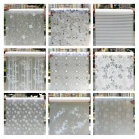 Decorative Adhesive Vinyl Window Privacy Film Window Sticker Decals Waterproof Sun UV Protection Bamboo Sliding Door Bathroom