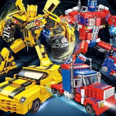 6 in 2 Deformation Robot Building Blocks Sets Bricks Toy Transform Cars Birthday Toys Kids Children Gifts for Boys