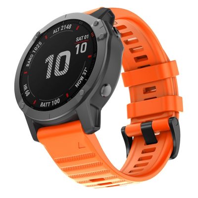 สำหรับ Garmin Fenix 6X 26มม. นาฬิกาสมาร์ทซิลิโคนสายนาฬิกาข้อมือ (สีส้ม)