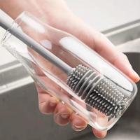 Silicone Cup Brush Cup Scrubber Glass Cleaner Kitchen Cleaning Tool Long Handle Bottle Brush Cup Washing Brush