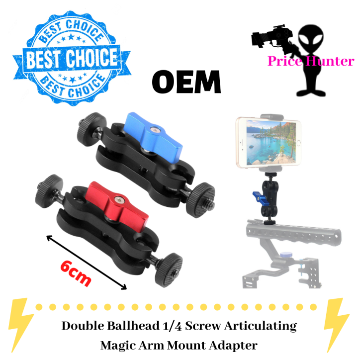 Double Ballhead 1/4 Screw Articulating Magic Arm Mount Adapter Lazada