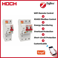 HOCH ZJSB9 Tuya Energy Monitoring Zigbee 1P 2P Smart Circuit Breaker รีโมทคอนโทรล Din Rail สวิตช์อัจฉริยะอัตโนมัติ-Daoqiao