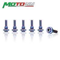 Titanium / Ti M6x20mm For Yamaha R1 1998-2009/R6 1999-2008 Front Disc Brake Rotor Bolt Blue 6Pcs