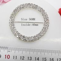 ۞ ZMASEY Silver Metal Buckles 55mm Rhinestones Buckles 5Pcs/Lot A-grade Crystal Ornaments Wedding Festival Party Decoration