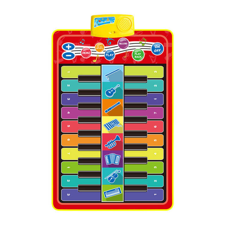 educational-double-row-key-piano-music-mat-8-instrument-kid-baby-play-car-rug-interactive-hand-foot-coordination-dance-padtoy