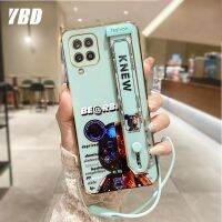 YBD เคสโทรศัพท์สำหรับ Samsung Galaxy A12,Galaxy M12 4G 5G เคสหรูหราเคลือบโลหะลายหมีแท้มาพร้อมกับสายรัดข้อมือและสายคล้องฟรี