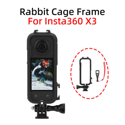 สำหรับ Insta360 X3 Panoramic Sports Camera Extension Frame Guard Shell Rabbit Cage Adapter cket Accessories
