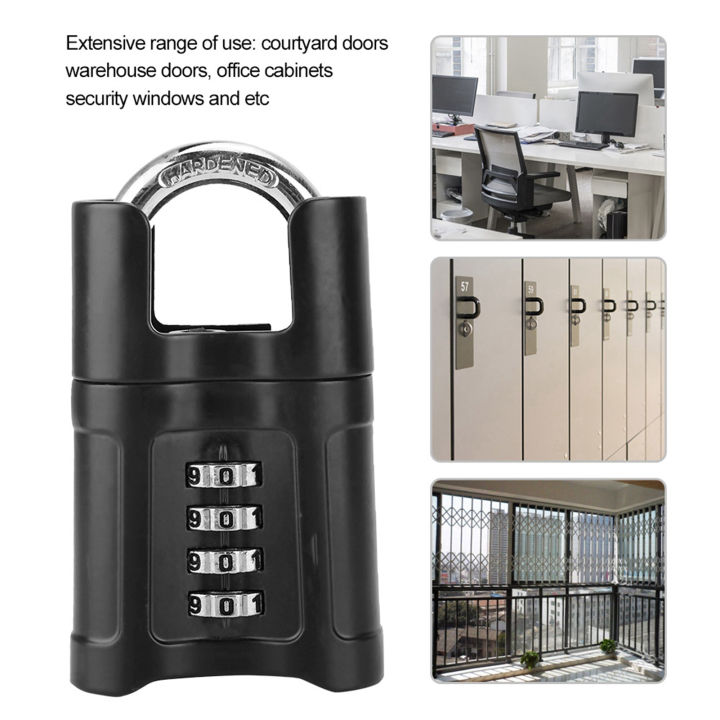 รหัสล็อคสำหรับล็อคเกอร์-ล็อครหัส-4-หลักสำหรับโรงยิม-รหัสรหัสผ่าน-กุญแจ-ล็อครักษาความปลอดภัยกันน้ำสำหรับประตูลาน-ประตูโกดัง-ตู้สำนักงาน