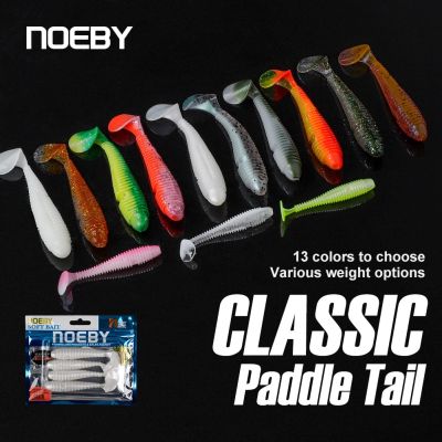 Noeby Soft Silicone Lure Wobbler Shad 4 5.5 6.3 7 9.5 12cm Paddle Tail Minnow Swimbait Fishing Lure for Pike Trout Soft Lure