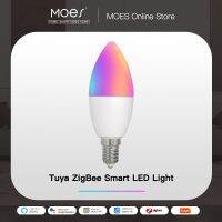 MOES Zigbee หลอดไฟ E14ไฟ LED สมาร์ท5W Rgbct 2200-6500K ไฟเส้นประดับ Tuya Alexa ควบคุม Google เสียง