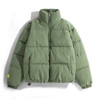 Hip Hop Unisex Winter Padded Quilted Parka Mens Winter Jackets Coat Oversize Puffer Plush Clothing Snow Varsity StreetwearTH