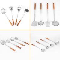 Long Handle Stainless Steel Wok Spatula Kitchen Slotted Turner Rice Spoon Ladle Cooking Tools Utensil Set