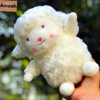 AMEAH ของขวัญคริสต์มาสตกแต่งบ้านของเล่นเด็กทารกสีขาวนุ่มสำหรับเด็กผู้หญิงของเล่นแกะยัดไส้ยัดไส้ตุ๊กตากำมะหยี่รูปสัตว์ตุ๊กตาของเล่นแกะตุ๊กตาผ้ากำมะหยี่