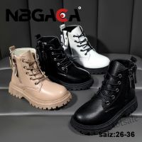 【hot sale】 ❏✱☽ C19 [NBGAGA] 2022 New Ready Stock boots for kids Kasut Boots Budak Perempuan Girls Waterproof Martin Leather Boots Flat Shoes Zipper Style New Princess Shoes Campus British College