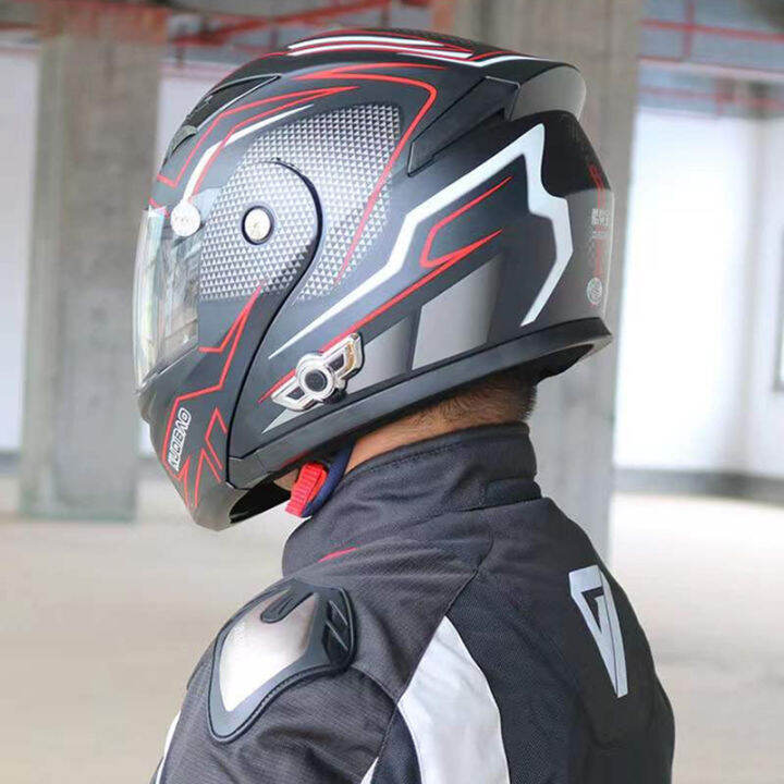 Motorcycle Bluetooth helmet electric helmet antifog double lens head