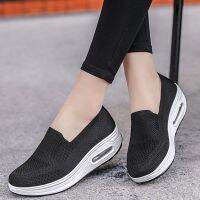 Philippine 2021 spring and autumn womens shoes heighten shoes comfortable single shoes casual shoes one pedal breathable mesh shoes tide菲荙2021春秋季女鞋增高鞋舒适单鞋休闲鞋一脚蹬透气网鞋潮