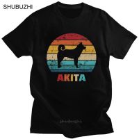 เสื้อครอปสายฝอ - วินเทจ Akita Inu เสื้อยืดผู้ชายผ้าฝ้ายลําลองเสื้อยืดกราฟิกอินเทรนด์แขนสั้นญี่ปุ่นส  9PBR