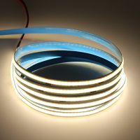 12V 24V 5m 10m LED COB Strip Light With DC Plug/ 2pin Wire Ra 90 320LED 1m 0.5m Flexible Tape Lamp High Density Linear Lighting