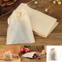 100pcs Cotton Muslin Drawstring Bags Straining Tea Cooking Separate Spice Food Filter