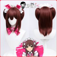 Nagomi Cosplay Wig Anime Akiba Maid War Cosplay HSIU 40CM Reddish Brown Short Hair Synthetic Wig+Wig Cap Wahira Nagomi Cosplay