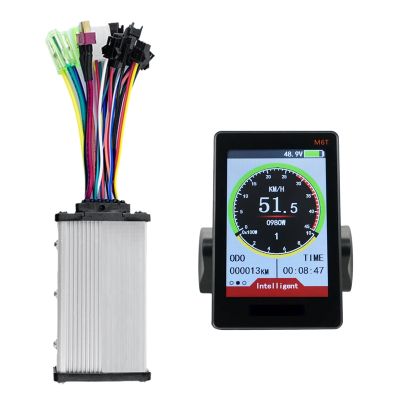 M6T Electric Bike LCD Display Meter+36V 350W Sine Wave Controller Color Screen with USB Universal ABS Fit for E-Bike E Scooter