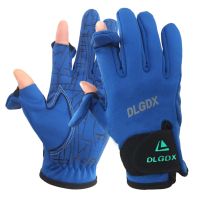 New Women Men 2 Finger Flip Waterproof Windproof Photograph Fishing Gloves Velvet Warm Protection Fish Equipment Angling Gloves