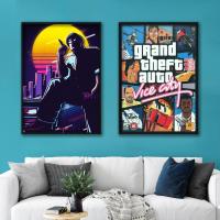 Ultra Cool GTA V Grand Theft Auto โปสเตอร์โปสเตอร์ผ้าใบตกแต่งสำหรับห้อง,บาร์,คาเฟ่และของขวัญคุณภาพสูงพิมพ์ Art Wall ภาพวาด