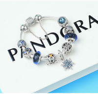 แท้จริงPandora_สร้อยข้อมือหัวใจทะเลสร้อยข้อมือผู้หญิงs925 เงินห่วงโซ่กระดูกงู