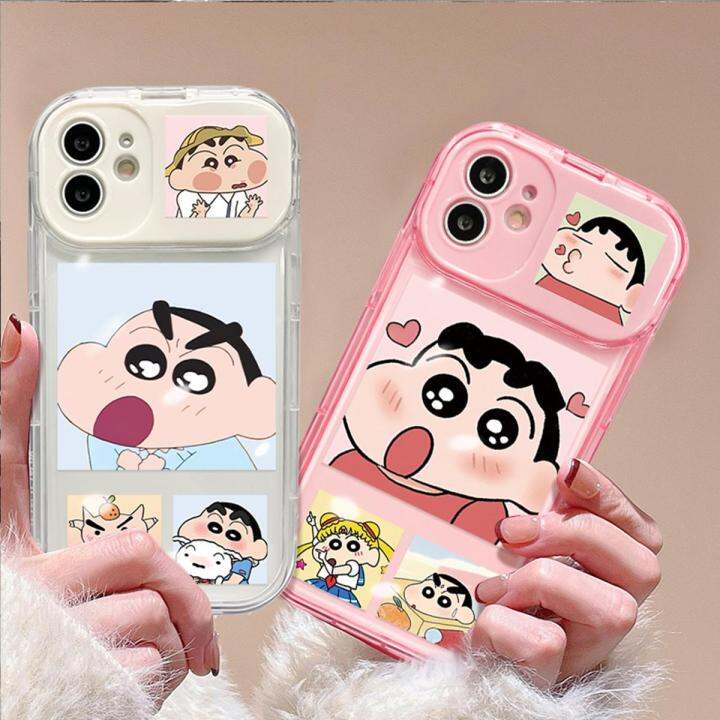 สำหรับ-iphone-เคสซิลิโคนลายการ์ตูนชินจัง-เคสโทรศัพท์กระจกแต่งหน้า-for-iphone-14-13-12-pro-max-7-8-plus-tpu-ป้องกันรอยขีดข่วน