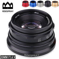 RISESPRAY 35มิลลิเมตร F1.6 V APS-C นายกรัฐมนตรีเลนส์สำหรับ E A6600 6500ฟูจิ XF Canon EOS-M M50พานาโซนิคolympus Micro 43สีดำ