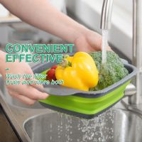 【CC】 2Pcs Silicone Folding Drain Basket Fruit Vegetable Washing Strainer Colander Drainer Storage