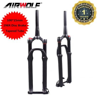 AIRWOLF 27.5 29นิ้ว MTB 29ส้อมอากาศจักรยานระงับ29Er ผ่านเพลา100*15มม. รีโมทล็อคตะเกียบหน้าจักรยานภูเขา DH ด้วยตนเอง