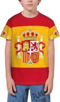 Flag of Spain T- Shirt Short Novelty for Boys and Girl