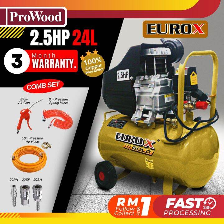 PROWOOD EUROX GOLD EAW2524 Air Compressor Combo Set 24L 2.5HP 240V 8