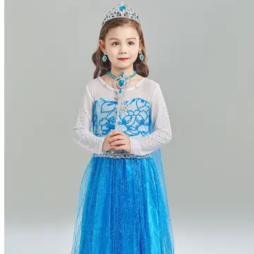 Frozen Princess Elsa Dress For Kid Frozen Dress For Kids Girl Baju Elsa  Frozen Dress Kids Baju Princess Girl Dresses | Lazada