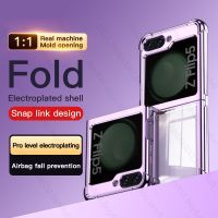 Samsun ZFlip 5 5G Case Clear Plating TPU Soft Cover For Samsung Galaxy Z Flip5 5G Flip 5 ZFlip5 Airbags Protective Shell Capas