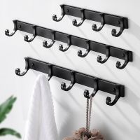 【YF】 Perforation-Free Space Aluminum Coat Hook Wall Hanging Behind The Door Clothes Bathroom Towel Multifunctional Row