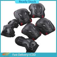 6pcs/set Skateboarding Protective Gear Knee Pads Elbow Pads Wrist Guards Gear Set for Skateboarding Roller Skating Cycling Scooter