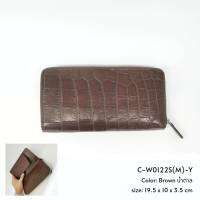 Prang Crocodile Leather Long Zip-Around &amp; Bi-fold Wallet กระเป๋าสตางค์ ซิปเดี๋ยว &amp; สองพับยาว หนังจระเข้ C-W0122S(M)-Y