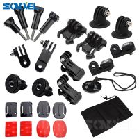 Front Side Helmet Accessories Set J shaped Buckle Base Support Mount for GoPro Hero 10 9 8 5 6 7 Xiaomi Yi 4K SJCAM Go Pro Kits