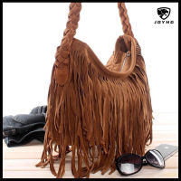 Womens Tassle Fringed Faux Suede Messenger Crossbody Bag Women Handbag Large Capacity Lady Tassel Shoulder Bag Travel Tote Bag