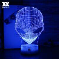 【☑Fast Delivery☑】 jiangyi Usb Martian โคมไฟ3d 7สีฐานเรืองแสง Led ไฟกลางคืนเย็น "Et" ของตกแต่งโคมไฟตั้งโต๊ะแปลกใหม่สำหรับเด็ก