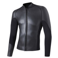 Womens Wetsuit Top 2mm Neoprene Wet Suit Jacket Front Zip Dive Rash Guard