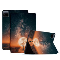 สำหรับ Xiaomi Pad 6 / Pad 6 Pro 11-นิ้ว เคสแท็บเล็ตรูปแบบกาแล็กซี่หนังหรูการออกแบบขาตั้งฝาพับด้วยฟังก์ชั่นการนอนหลับและปลุกอัตโนมัติ