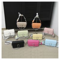 New Solid Color miu miuˉ mj Crossbody Handheld Underarm Flap One Shoulder Chain Small Square Bag