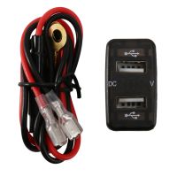 Car Charger Socket Dual Usb Port Charging Volt Display Adapter Fit for Toyota